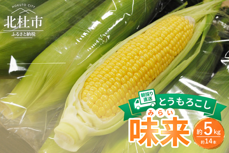 【2025年先行予約】北杜市産とうもろこし『味来』(みらい) 朝採り直送約5㎏セット(約14本） 【期間限定】 とうもろこし コーン 朝採り ミラクルスイートコーン 北杜市産 味来 14本 約5kg セット 期間限定