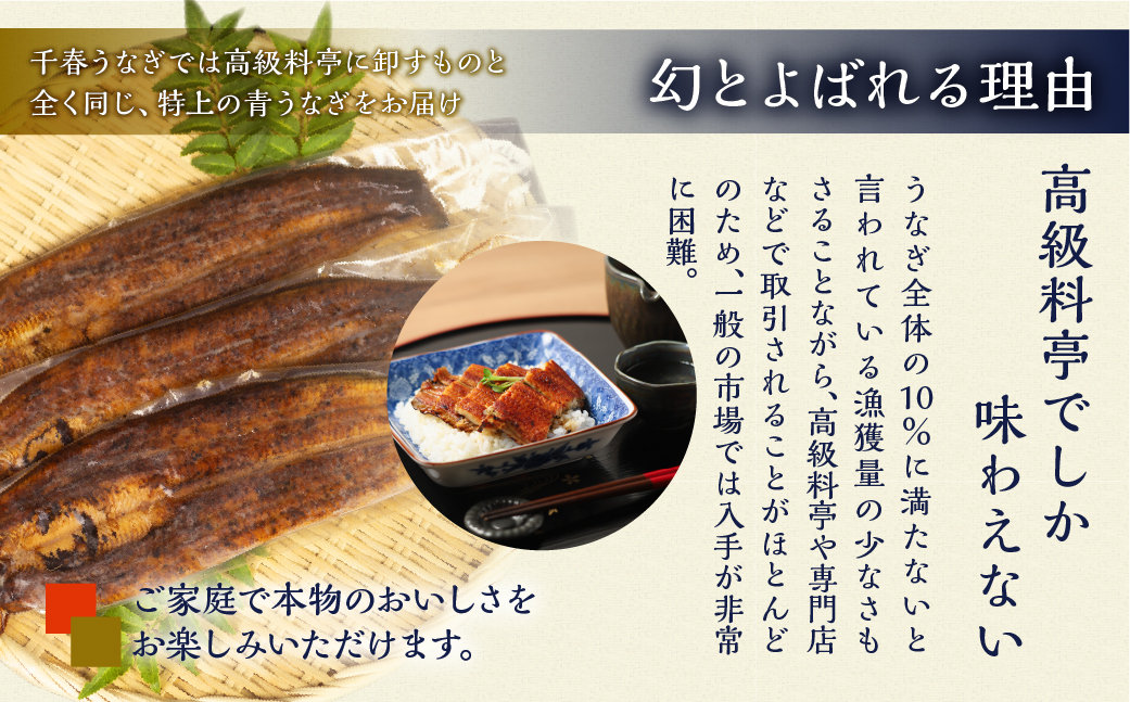 【年内お届け/冷蔵】厳選 高級 青うなぎ 2尾 蒲焼 300g