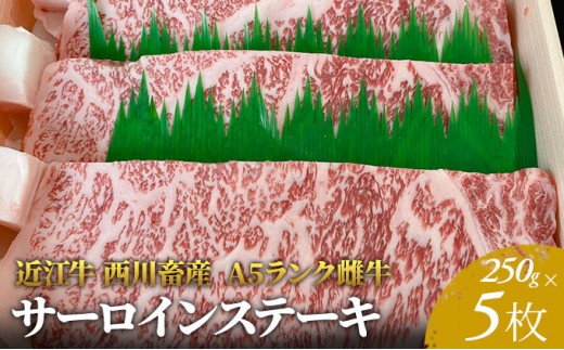 
                  【最短1週間発送】 A5ランク 近江牛 肉 ステーキ 牛肉 雌牛 サーロインステーキ250g×5 ふるさと納税 お肉 ブランド牛 黒毛和牛 滋賀県 豊郷町
                