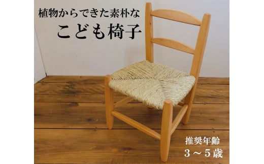 椅子 い草座面の素朴なこども椅子 手作り 木製 【Ojn Handmade Hut】