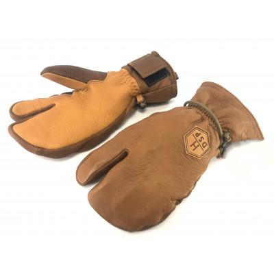 ふるさと納税 白馬村 DSPグローブ 　スリーフィンガー　ブラウン　M　スキー・スノーボード兼用グローブ(DS2-TH)