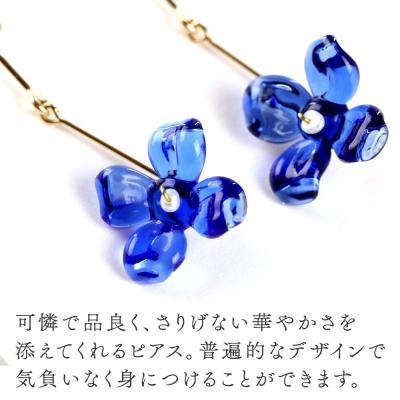 ふるさと納税 秋田市 flowerピアス 【インセントブルー】|15_shc-180101d |  | 02