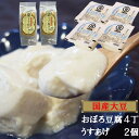 【ふるさと納税】【 国産大豆 しか使わない】おぼろ豆腐4丁+うすあげ2個セット ／ とうふ 油揚げ 大豆 和食 手作り