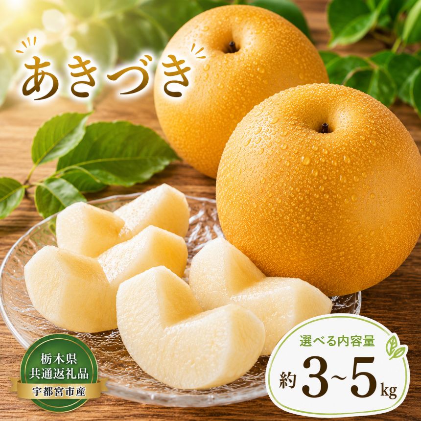 【ふるさと納税】【2026年先行予約】栃木県共通返礼品 宇都宮市産 あきづき 3kg 5kg ｜梨 なし 果物 フルーツ あきづき 栃木県産 プレゼント くだもの 贈答 贈り物 栃木県 那珂川町 送料無料