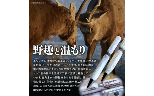 エゾシカアントラーペン｜シカ角 ハンドメイド ボールペン 北海道 石狩市