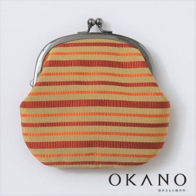 ふるさと納税 那珂川市 【博多織】がま口型マルチポーチ オレンジ