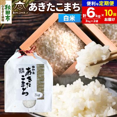 ふるさと納税 秋田市 R8年産《定期便10ヶ月》あきたこまち 清流米 6kg 白米|15_akn-cc0610hs