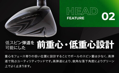 【ルーツゴルフ】ルーツラプター ユーティリティ 4番ロフト21° ヘッドカバー付 ゴルフクラブ＜シャフト硬さ：S＞