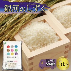 12ヶ月 定期便 米 5kg 銀河のしずく 白米 お米 1等米 精米 ご飯 朝食 昼食 夕食 国産 岩手県 大船渡市