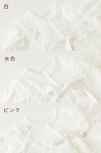 日本製 セレモニードレス 2点セット (ドレス＆フード) スムース生地 ボタンカラー：ホワイト｜ベビー服 [1088]