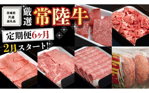 
                  《 定期便 7月スタート 》 厳選 『 常陸牛 』 6ヶ月セット ( 茨城県共通返礼品 ) A5 A4 肉 焼肉 国産 サーロイン 霜降 赤身 もも ハンバーグ ステーキ すき焼き しゃぶしゃぶ 
                