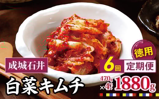 6回 定期便 成城石井 白菜キムチ 【徳用】 470g×4セット 1880g 計約11.2kg | キムチ 大根 にら ニラ 長ネギ 長葱 ネギ ねぎ 長ねぎ 国内産白菜 漬物 英陽 唐辛子 おすすめ お取り寄せ グルメ 調布東京都 定期