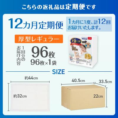 ふるさと納税 富士市 定期便【全12回】【極】シリーズ 猫用ペットシーツ 厚型レギュラー 96枚 システムトイレ用 日本製 |  | 02