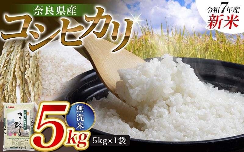 
                  【令和7年産米】無洗米 奈良県産 こしひかり 5kg（5kg×1袋）／  全農パールライス 米 お米 白米 国産 奈良県 葛城市 こめ コメ ライス ご飯 ごはん ふっくら もちもち つやつや おいしい 美味しい 贈り物 国産 特産品 産地直送 数量限定 人気 おすすめ 5キロ 【prr007A】
                