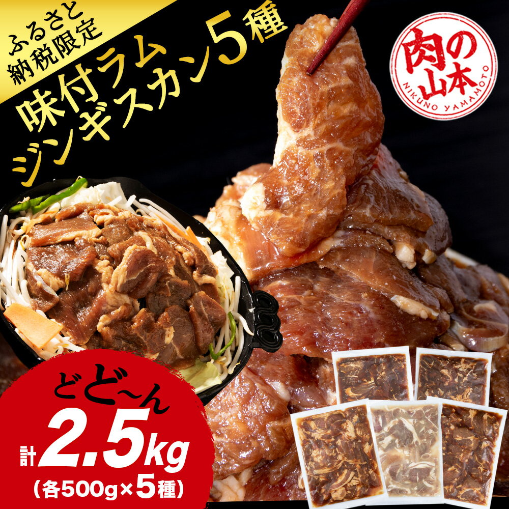 【ふるさと納税】味付 ラムジンギスカン 5種 食べ比べ 2.5kg ≪ 肉の山本 ≫ 千歳ラム工房 ラム肉 羊肉 肉 北海道 千歳北海道ふるさと納税 羊肉 らむ ラム マトン ジンギスカン 肉 北海道 千歳市 ギフト 祝い お取り寄せ