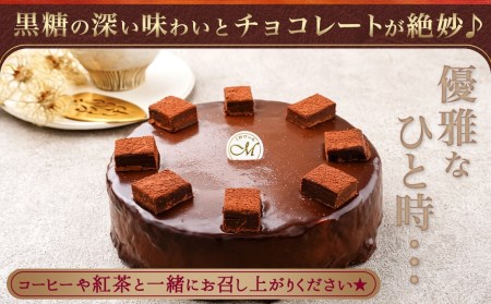 黒糖生ガトーショコラ 6号_AA-C210_(都城市) 黒糖生ガトーショコラ １台 約550g 6号 ケーキカット対応可 冷凍 ティータイム 