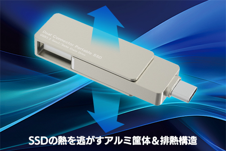 【024-13】ロジテック USB-A/C対応 外付けSSD 500GB LMD-SPE050UAC
