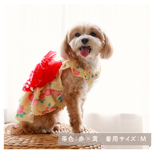 サンドレス浴衣 朝夢見花 浴衣風 祭り 和風 夏 かわいいドッグウェア 【ココアトワ(cocoAtoi)】 Ｍ