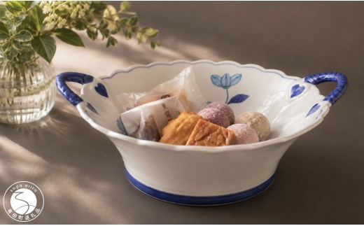 有田焼 華山窯 鉄仙花バスケット 大 【東洋セラミックス】 食器 器 花 大皿 多様鉢 au041