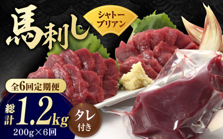 【6回定期便】【純国産】馬肉 赤身 シャトーブリアン 約 200g タレ付【有限会社 九州食肉産業】熊本県 特産品 馬肉 純国産 赤身馬刺し [ZDQ030]