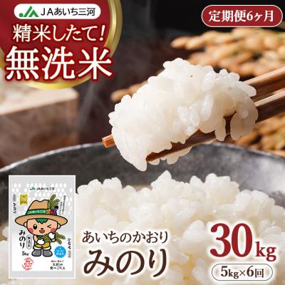ふるさと納税 幸田町 【定期便6ヶ月】あいちのかおり 「無洗米みのり」 5kg | お米 精米 パールライス 米