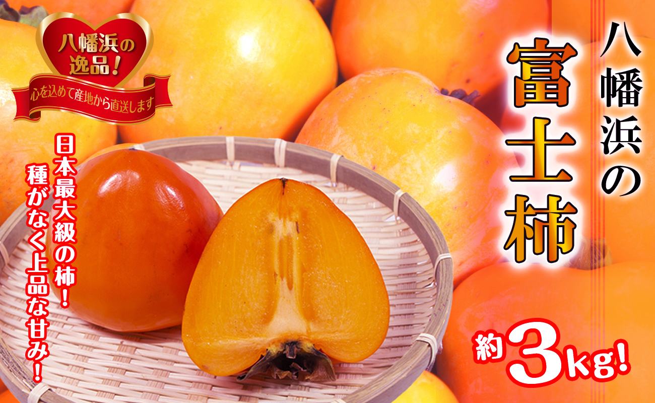 【ふるさと納税】甘さにニッコリ!日本最大級の柿「富士柿」約3キロ【C39-72】_【配送不可地域：離島】【1620371】YWTF047