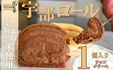【小麦粉・米粉不使用】宇部ロール お試し チョコクリーム 1個入り｜ロールケーキ