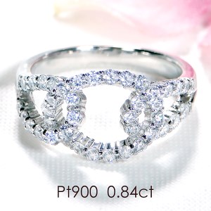 85-9-2 指輪 PT900 プラチナ リング ダイヤモンド 0.84ct 円形 サークル ダイヤ 【f159-pt】 ALPAZ064