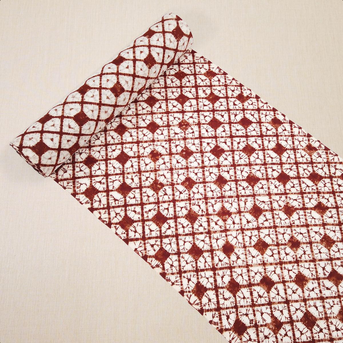 【ふるさと納税】【 南部しぼり 茜染 】 正絹着尺地（渋茜） 草紫堂 南部茜染 和装 着物 伝統工芸 工芸品