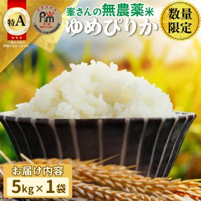 ふるさと納税 岩見沢市 令和7年産!岩見沢産 無農薬米 峯さんの「ゆめぴりか」5kg