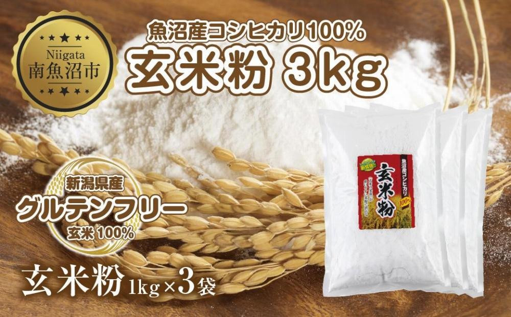 
ES483 玄米粉 1kg×3袋 計3kg 魚沼産 コシヒカリ 玄米 白米粉 グルテンフリー 小麦不使用 GABA アレルギー お取り寄せ パン ケーキ 菓子 ギフト 送料無料 コパフーズ 新潟県 南魚沼市
