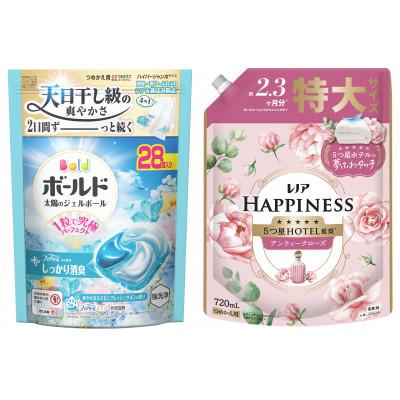 ふるさと納税 群馬県 ボールド ジェルボール 4D 爽やかフレッシュサボンの香り &amp; レノアハピネスローズつめかえ用