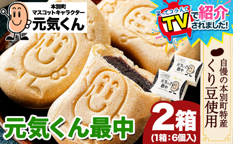 ＼テレビで紹介されました！／ 元気くん最中 1箱（40g×6個）×2箱 有限会社松月堂《60日以内に出荷予定(土日祝除く)》 ---hsh_sgdscs_60d_26_11500_6p2b---