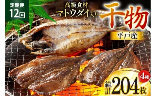 干物 平戸 5種 セット 17枚 12回 定期便 総計204枚 詰め合わせ 食べ比べ [井吉水産 長崎県 平戸市 hr42bgy420334] ひもの あじ アジ いわし さば 鯖 開き おかず