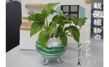 カラーサンド （ガラス花器：丸） グリーン系 カラーサンド