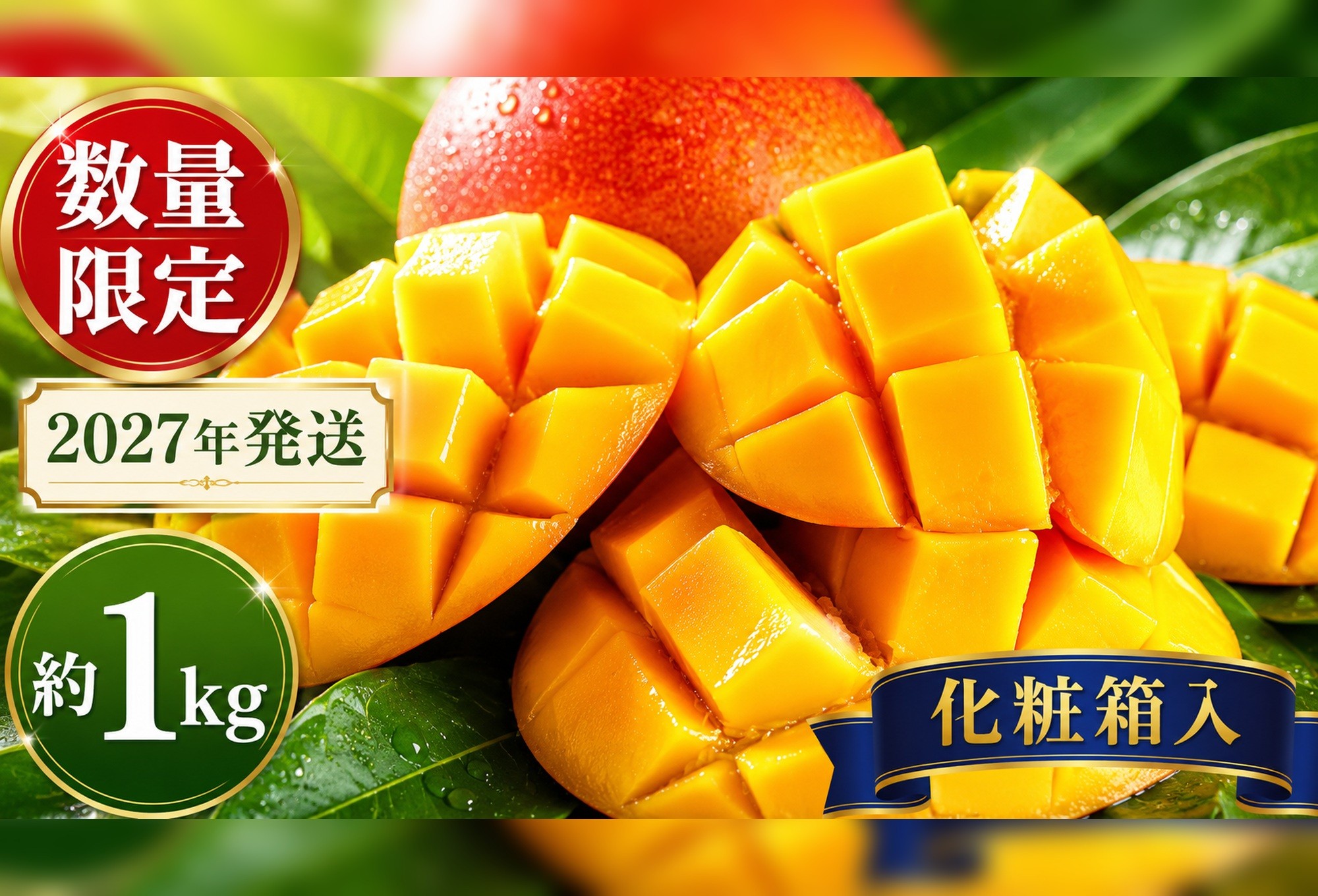 
                  ＜2027年発送＞アップルマンゴー約1kg【化粧箱・秀品】
                