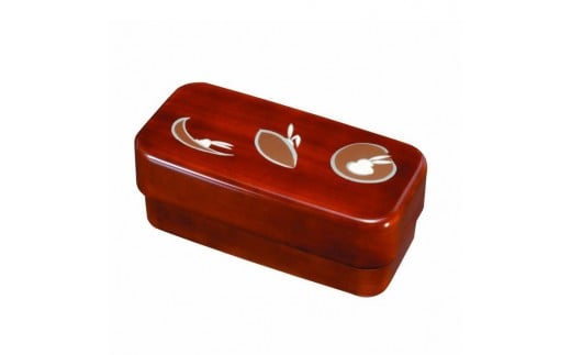 長角入子弁当箱 特大 杢目 かくれんぼ（中子なし）シール付 ［YG491］