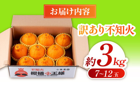 【2026年3月下旬から発送】【訳あり】 柑橘の王様 ハウス栽培 不知火 デコポン 約3kg（7～12玉） 【小春農園】[ZBN008]