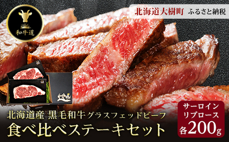和牛道ステーキセット(サーロイン200g・リブロース200g) 国産 黒毛和牛 グラスフェッドビーフ_肉 ステーキ 牛肉 ビーフステーキ  肉 黒毛和牛 牛肉 _【配送不可地域：離島】【1397947】