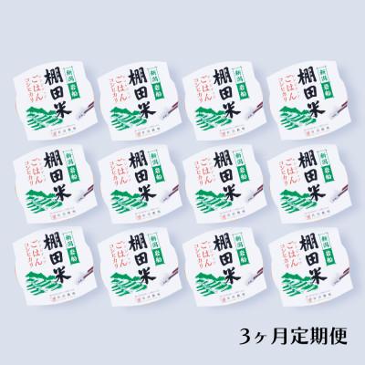 ふるさと納税 村上市 【毎月定期便】新潟県村上市岩船産 棚田米コシヒカリのパックごはん 12個 [130]全3回