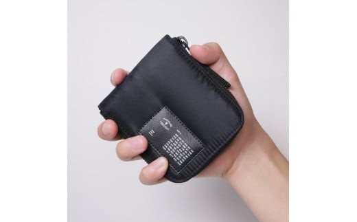 折財布 / MA-1 ブラック F023 | 折財布 財布 コンパクト ウォレット MA-1 素材 カジュアル 軽量 メンズ レディース おしゃれ ギフト プレゼント 人気 | 折財布 / MA-1 
