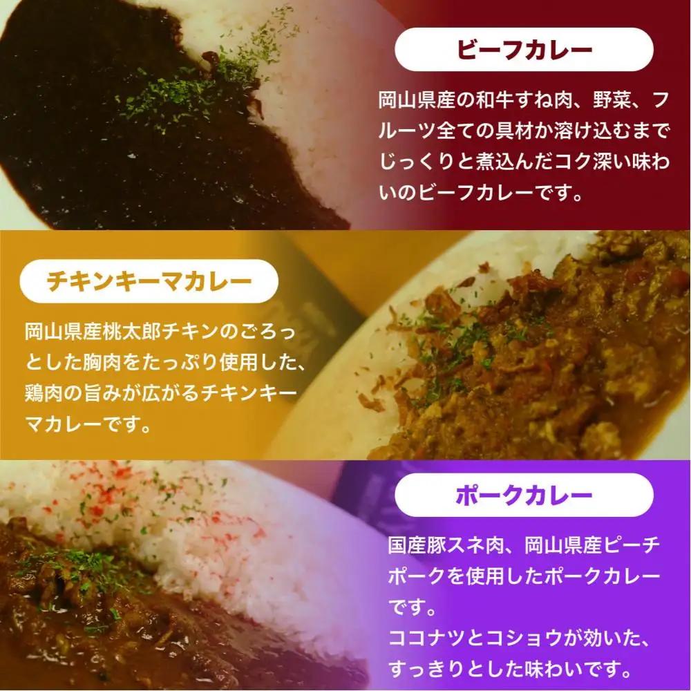 MARS LABオリジナル岡山カレー 3種食べ比べセット（200ｇ入り各3食 　9食分)
