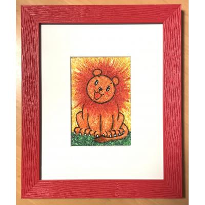 ふるさと納税 八尾市 ハガキ大原画【らいおんサン】(F131)