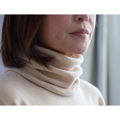 ふるさと納税 泉大津市 希少ベビーカシミヤ100%洗えるネックウォーマー日本製　Fタイプ　ベージュ　1枚　201FBE