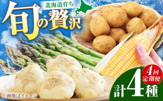 【2026年5月下旬以降順次発送】 【全4回定期便】 まっかり四季の恵みセット | 野菜セット 野菜 詰合せ アスパラ とうもろこし じゃがいも ゆり根 | 道の駅 真狩フラワーセンター [BPAM007]