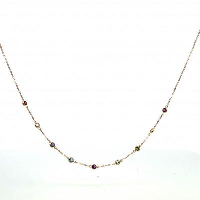 ふるさと納税 松山市 K10　半貴石　マルチカラー　ネックレス