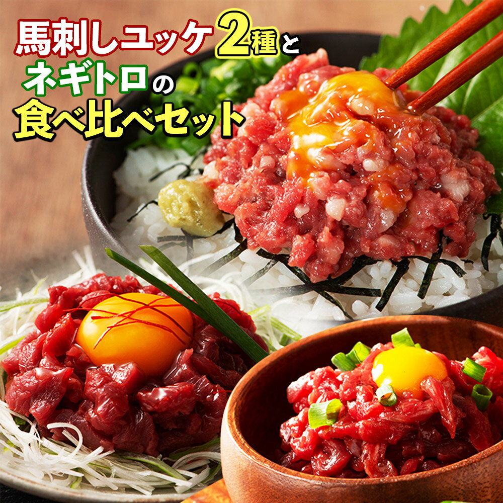 【ふるさと納税】 馬刺しユッケ2種とネギトロの食べ比べセット（ふじ馬刺し・国産馬刺し） 肉 馬肉 馬刺し ユッケ ネギトロ 食べ比べ 冷凍 小分け おつまみ 晩酌 ご飯のお供 惣菜 熊本県 水上村