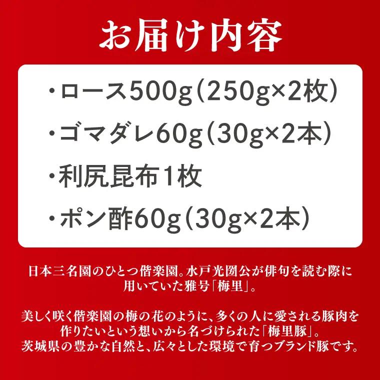 梅里豚（ばいりとん）しゃぶしゃぶロース500ｇセット（２種類タレ付）（JE-5）