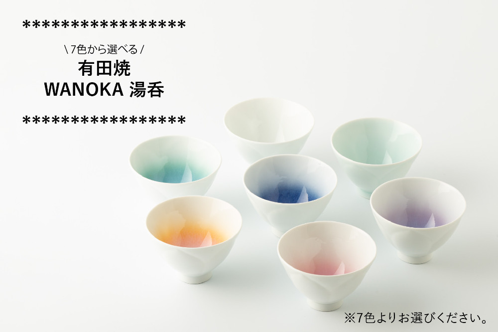 
            有田焼 藤巻製陶 WANOKA湯呑 (※7色からお選びください。) 玉有
          
