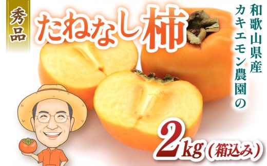 お試しに！カキエモン農園のたねなし柿 約2kg 【2026年9月下旬～11月上旬頃順次発送】/ 柿 たねなし カキ 果物 フルーツ 甘カキ 甘柿